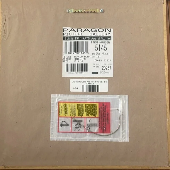 Set of Four Rabbit Teacup Prints in Wooden Frames - Picture 7 of 12